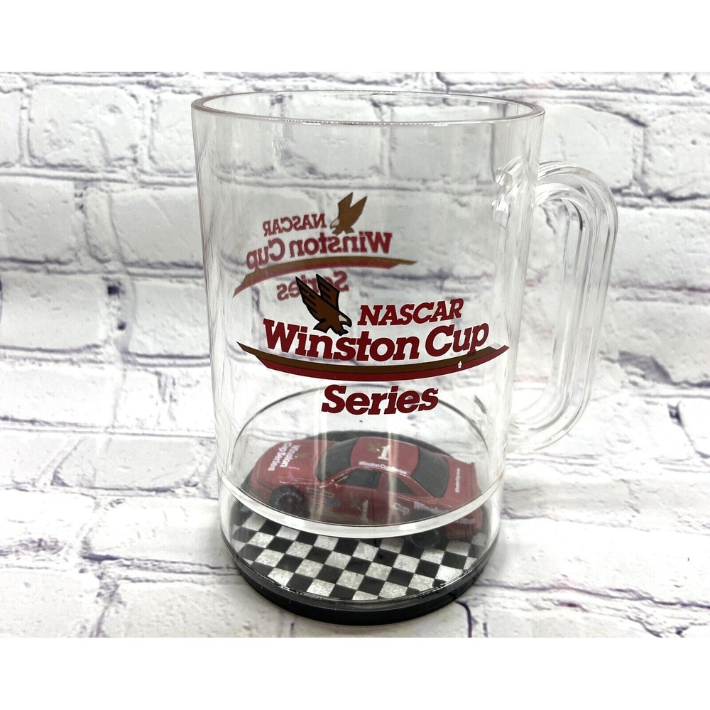Vtg NASCAR Winston Cup Series Plastic Mug With Die-Cast Car HOWW MFG Made in USA